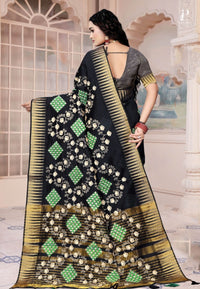 Black Gujrati Embroidery Saree