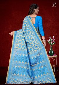 Blue Assam Silk Saree