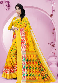 Yellow Dhakai  Saree with Jamdani Print