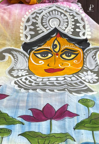 Maa Durga Hand Painted Saree
