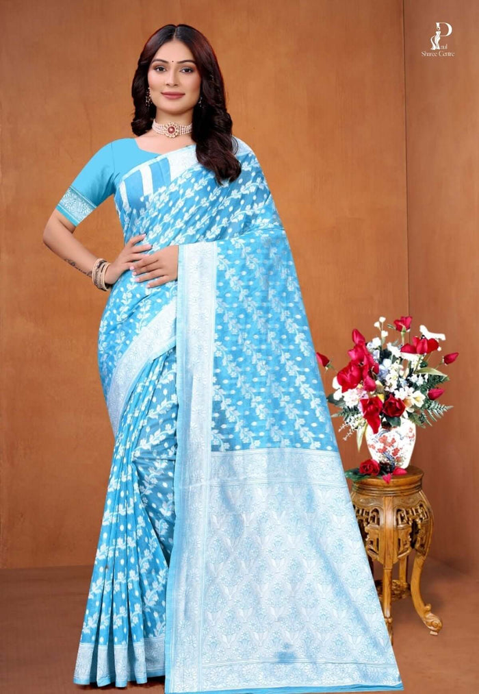 Blue Zaal Weave Cotton Saree