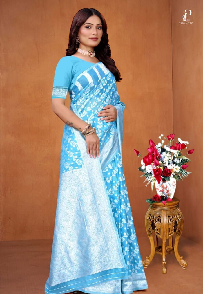 Blue Zaal Weave Cotton Saree