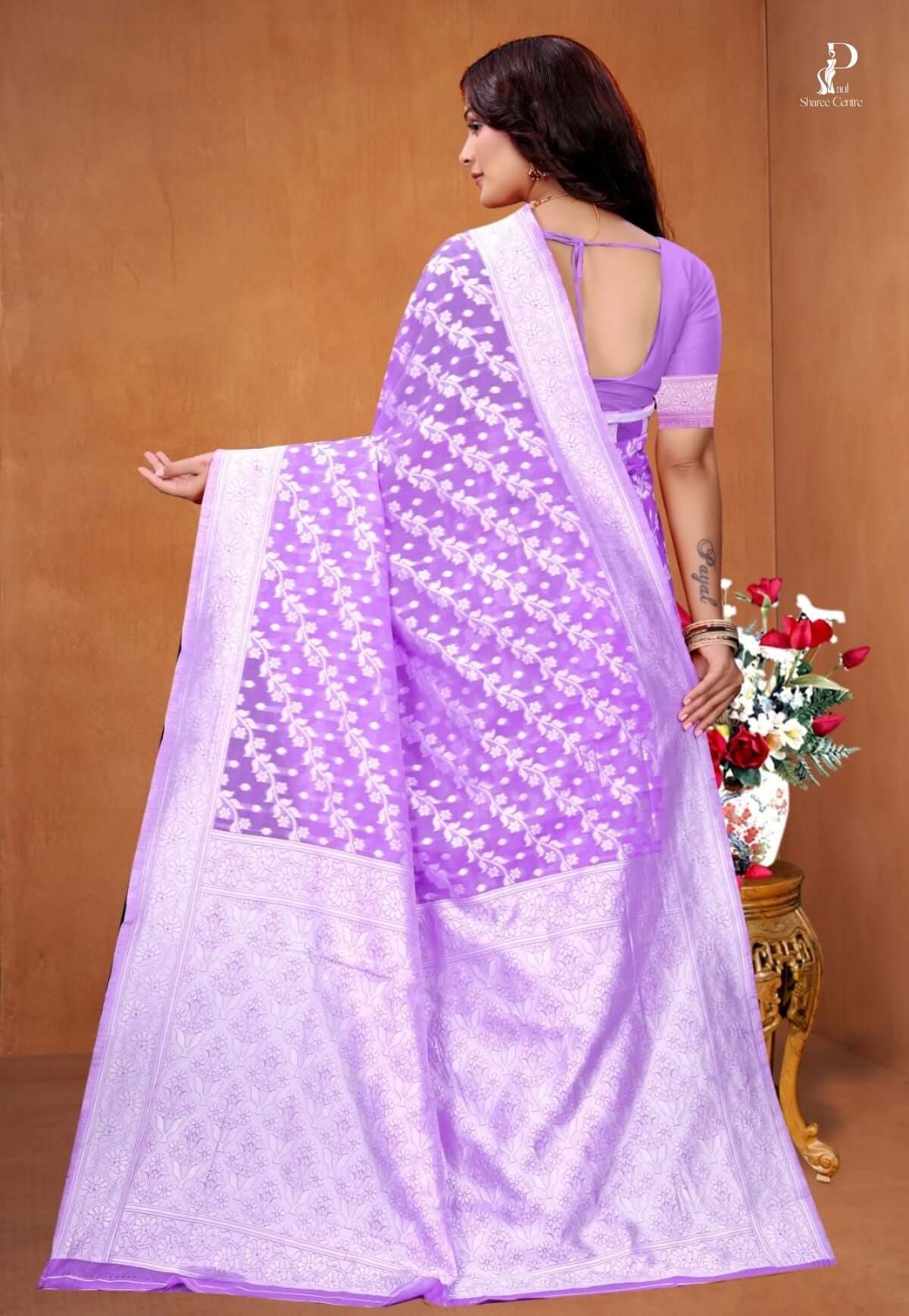 Lavender Zaal Weave Cotton Saree