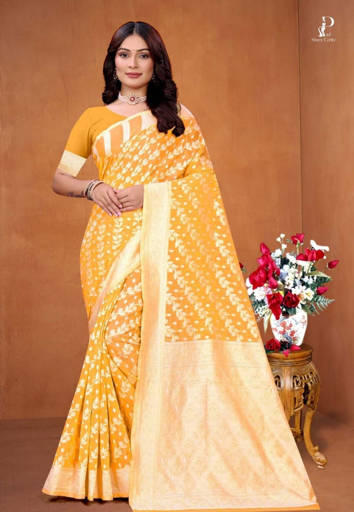 Yellow Zaal Weave Cotton Saree