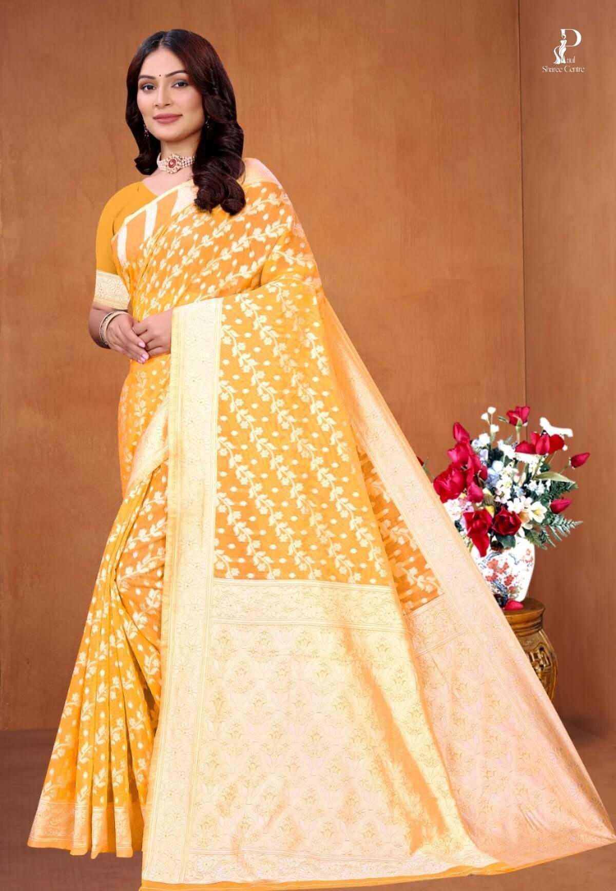 Yellow Zaal Weave Cotton Saree