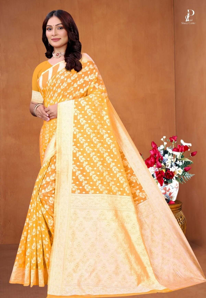Yellow Zaal Weave Cotton Saree