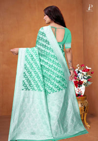 Mint Green Zaal Weave Cotton Saree
