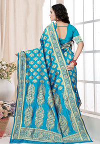 Firoja Katan Banarasi Saree with Kadhwa  Buta