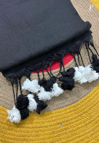 Black Mul Cotton Saree