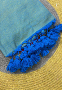 Green & Blue Dual Tone Mul Cotton Saree
